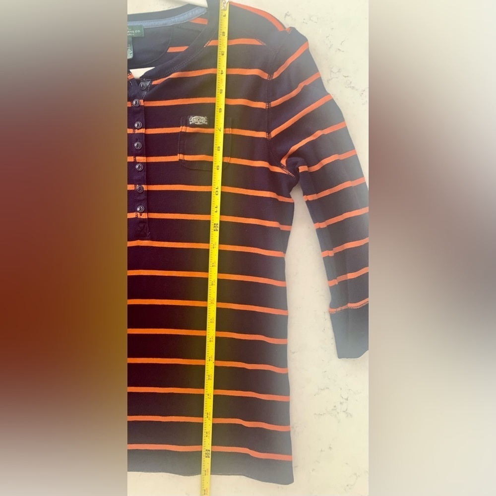 Ralph Lauren Navy and Orange Striped Shirt - L - Picture 7 of 7